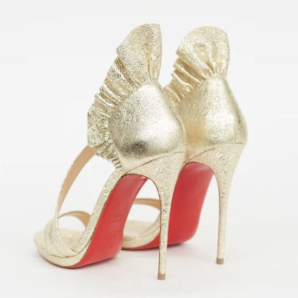 Christian Louboutin Gold Heels - Picture 2 of 16